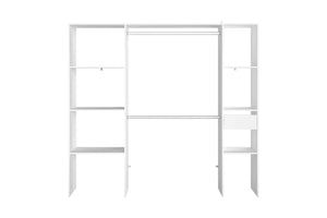 Vestidor 6 estantes + 1 cajón + 2 armarios de diseño blanco