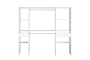 Vestidor 2 armarios + 6 estantes y 2 cajones diseño blanco Elysée