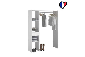 Vestidor con 1 armario, 3 estantes y 1 cajón Elysée blanco