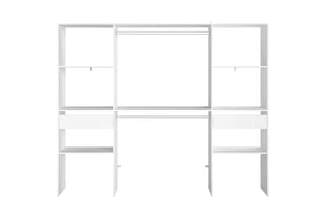 Vestidor con 2 armarios, 6 estantes y 2 cajones blanco Elysée