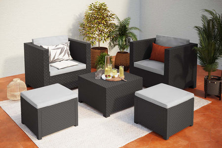 Mobiliario de jardín de plástico reciclado 4 personas Ankara