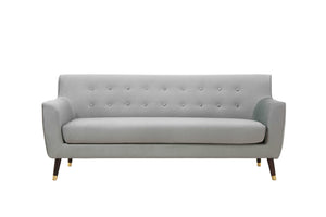 Sofá de terciopelo de 3 plazas gris claro estilo retro