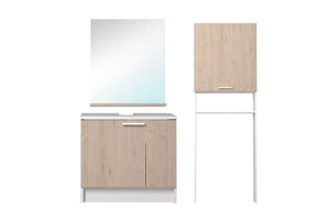 Mueble de baño, espejo y marco Greenley fundo blanco