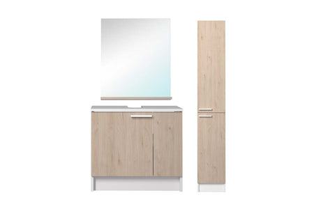 Mueble de baño con espejo y columna de almacenamiento Greenley