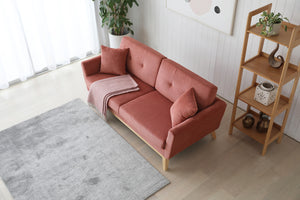 Hoga sofá escandinavo de pana color ardilla 3 plazas y sus  2 cojines