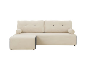 Sofá modular de 3 plazas + 1 puf beige/gris