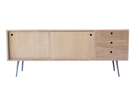  mueble tv escandinavo en 2 armarios y 3 cajones.