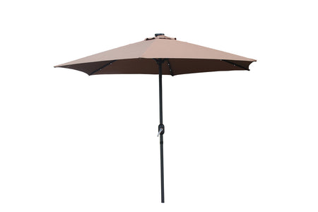 Sombrilla redondo con LED  2.66 x 2.66 m chocolate