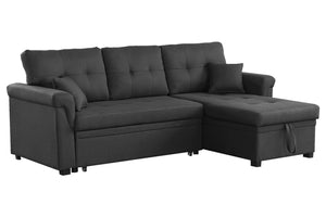 sofá cama esquinero convertible gris oscuro