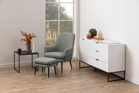 Mesita cuadrada gris industrial Pluton