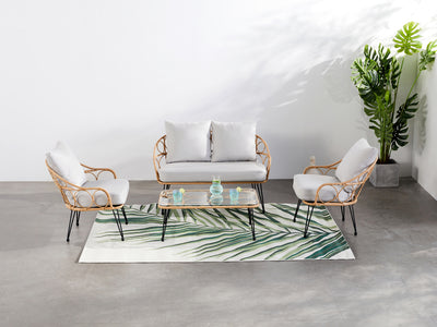 Muebles de jardín de ratán resinado de 4 plazas