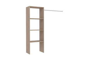 Vestidor con 3 estantes + 1 armario madera Elysee