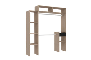 Vestidor extensible 2 armarios + 4 estantes y 1 cajón Elysée madera