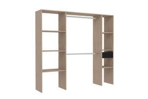 Vestidor 6 estantes + 1 cajón + 2 armarios de diseño madera