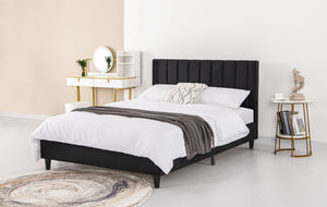 cama de terciopelo negro 140x190 cm 