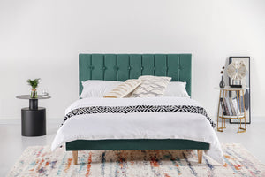 cama terciopelo verde 140x190 cm