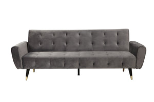 sofá cama en terciopelo gris oscuro ontario