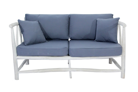 2 personas en teca con cojín gris