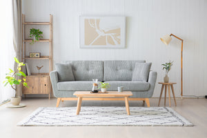 Hoga sofá escandinavo de pana gris 3 plazas + 2 cojines