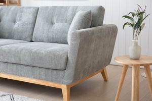 Hoga sofá escandinavo de pana gris 3 plazas + 2 cojines
