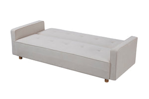 Sofá cama de 3 plazas en pana beige