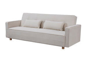 Sofá cama de 3 plazas en pana beige