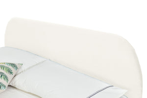 Estructura de cama de terciopelo beige y patas negras de 140x190 cm zoom 1
