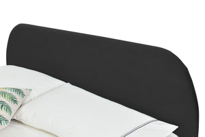 Estructura de cama de terciopelo negro y patas negras de 160 zoom 