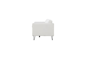 Sofá blanco de 3 plazas con pies de metal