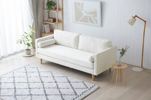 Sofá de diseño de 3 plazas terciopelo beige