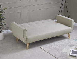 Sofá de estilo escandinavo beige convertible de 3 plazas
