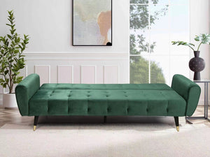 sofá cama verde en terciopelo ontario