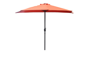 Parasol de media luna para balcón 270 cm terracota en aluminio Catane packshot 