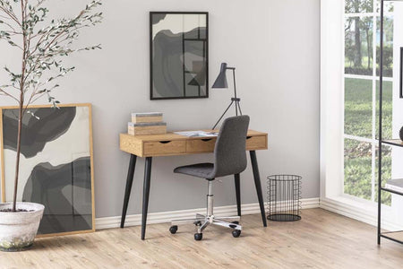 Escritorio Sevey escandi-industrial madera + patas negras