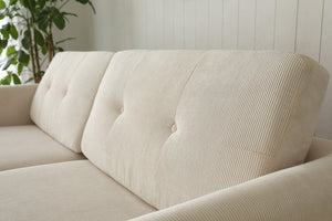 Detalles sofá Hoga de pana beige
